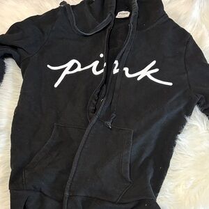 Black Hoodie with pink Logo